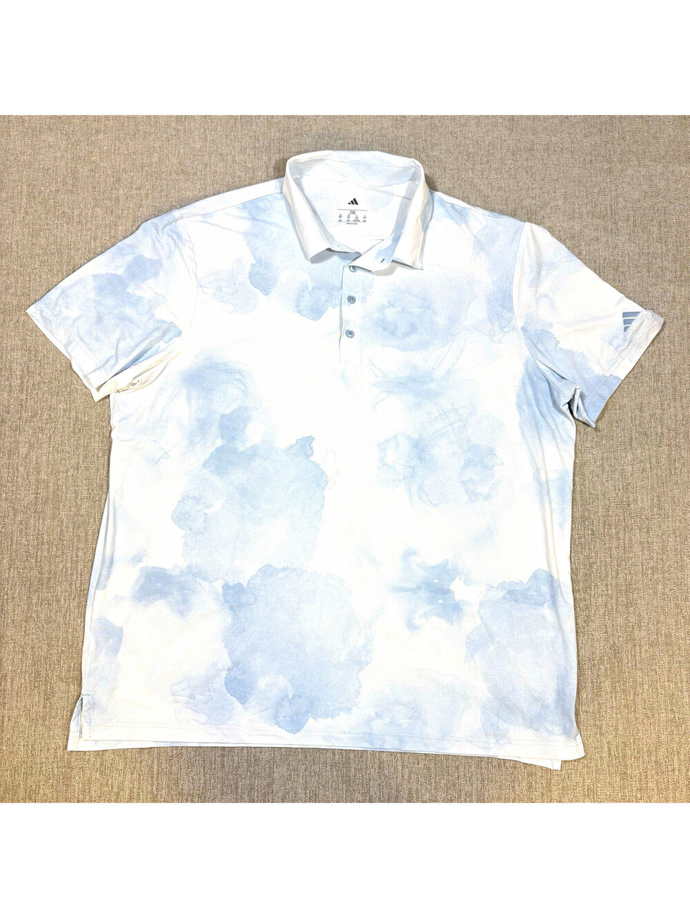 adidas Ultimate365 Tour Mens 2XL Blue White Printed Golf Polo Cool Feeling Shirt